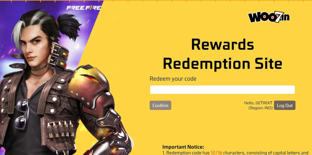 Free Fire Redeem Code