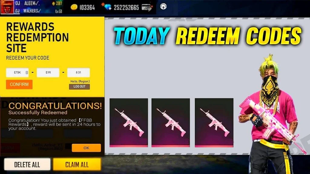 Free Fire Max Redeem Codes